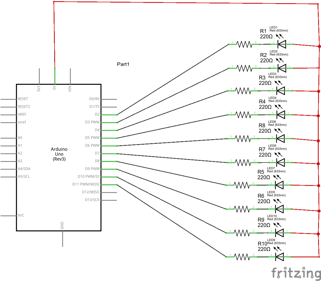 Arduino and LED bar graph_schem