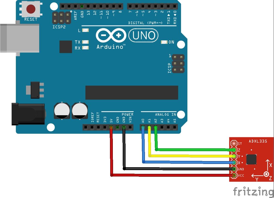 arduino and adxl337