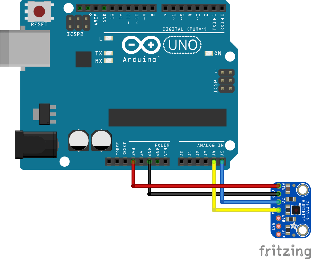 arduino and sht3x layout